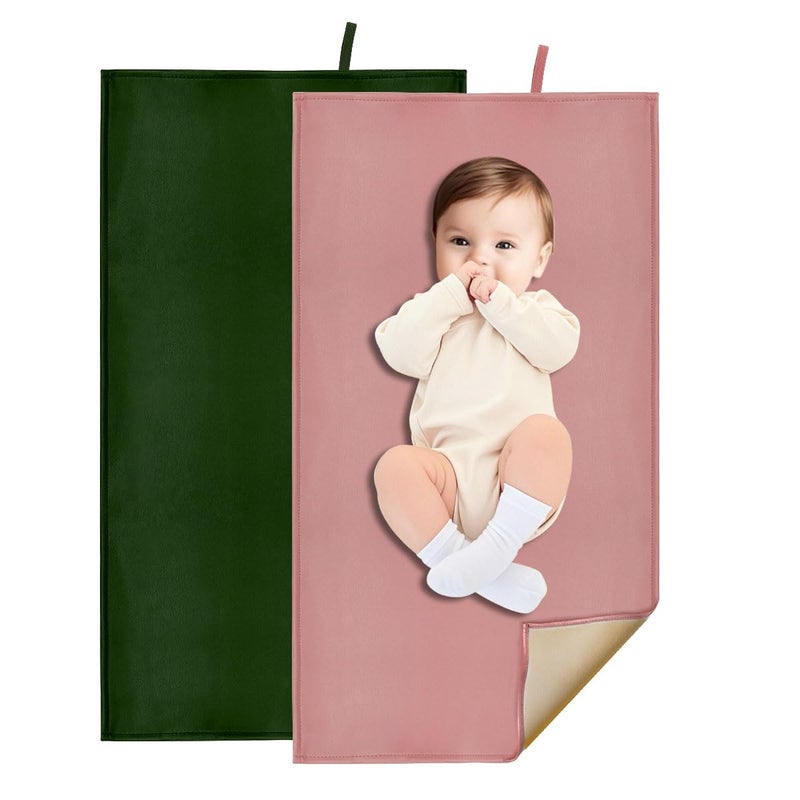 BEWDIO 2 Pack Portable Diaper Changing Pad for Baby, Wipeable Baby Changing Mat for Travel or Home, Foldable Mat Fits Perfectly in Diaper Bag (67-09) - Image 1